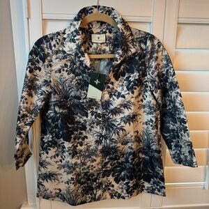 Tuckernuck Black and Cream Floral Top